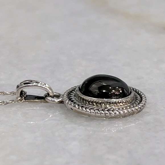 Shungite Sterling Silver Pendant Necklace - Picture 6 of 11